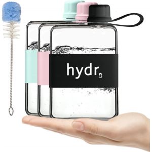 Dr | Bouteille D'eau Plate De 500 Ml Pour Sac À Main Et Brosse De Nettoyage Flexible | Bouteille D'eau Carrée Sans Bpa | Bouteilles D'eau Fines Anti-Fuite Et Anti-Chute Pour Les Voyages - Neuf