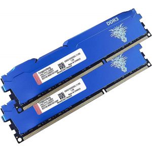 TIANYI-Ram DDR3 16go (2x8go) 1600MHz PC3-12800 Udimm CL11 Non-ECC Unbuffered 1.5V 2Rx8 Double Rang 240 Pin Mémoire Ram Barette Kit pour Ordinateur de Bureau (Bleu) - Neuf
