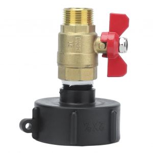 XYONG Adaptateur de reservoir IBC, robinet a boisseau spherique, filetage male, connecteur de tuyau de vidange, piece de raccord de robinet - Neuf