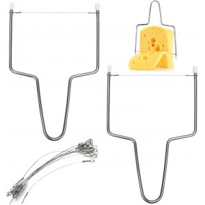 Eryi-2 Pcs Trancheuse À Beurre, Coupe Foie Gras Inox Trancheuse À Beurre En Acier Inoxydable Trancheuse À Fromage Mince Coupe-Fils Outil Avec 14 Fils Pour Remplacement Pour Cuisine - Neuf