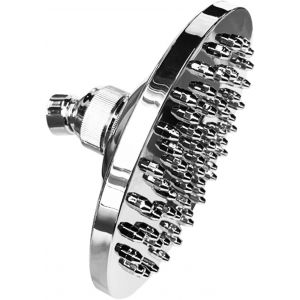 OrangClub Pommeau de Douche à Effet Pluie Rond Économe en Eau avec Tête de Direction à 360° et Buses Anti-Calcaire pour Douche Solaire et Camping - Neuf