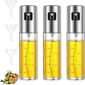 KALANKA-3 Pi&egrave;ces Spray Huile Cuisine, Vaporisateur Huile, Spray Huile Cuisine Air Fryer, Pulverisateur Huile Cuisine, Facile &agrave; transporter, contr&ocirc;le pr&eacute;cis de l'huile&iquest;100 ml&iquest; - Neuf