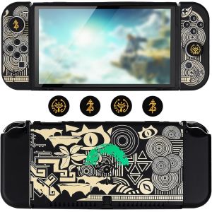Eryi-Coque Compatible Avec Switch Oled,Étui De Protection Souple Avec Joy Con Cover Et Protège-Pouce,Cool Dockable Switch Coque Étui Absorption Des Chocs Cover De Protection-Jaune - Neuf