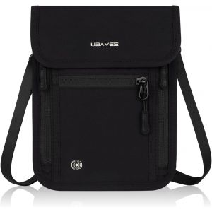 RFCBC-Pochette Tour de Cou Voyage pour Telephone Portable mit Bloqueur RFID, Sac de Passeport Antivol pour Femme et Homme, Noir - Neuf