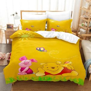 Parure De Lit Winnie L'ourson Et Tigrou, Motif Dessin Anime, Pour Lit Simple, Double, Queen Size, Garçon Et Fille, Ensemble De Couette, 2 Ou 3 Pieces - Neuf