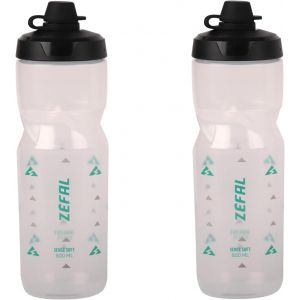 Kal-Pack Sense Soft 80 No-Mud - Lot De Deux Bidons Velo Et Vtt - Gourde Sport Souple Et Inodore - Bidon Eau Sans Bpa - Tetine Silicone - Translucide, 2 X 800 Ml - Neuf