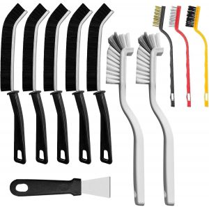 Set de 11 brosses à Poils durs pour Nettoyer Joints,Coins et Zones Difficiles d¿accès. Parfait pour Salle de Bain,Cuisine,Toilettes et Maison. NettoRapide et Efficace. - Neuf
