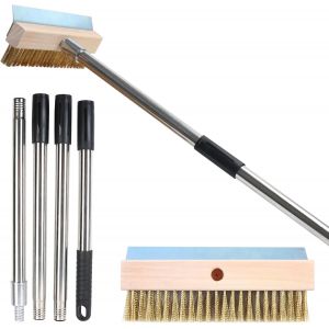 Ulteronixshop-Brosse de nettoyage pour pierre &agrave; pizza, brosse en laiton, outil de nettoyage de barbecue, accessoire de four &agrave; pizza pour la cuisine - Neuf