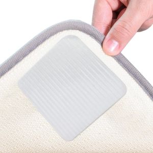 Kalanka-4 Pi&egrave;ces Blanc Anti Glisse Tapis Antiderapant Set, 10 Cm X 10 Cm Rug Grippers, Gardez Votre Carpette En Place, Sous Tapis Antid&eacute;rapant Pour Cuisine, Chambre, Salon, Salle De Bain, Carrelage - Neuf
