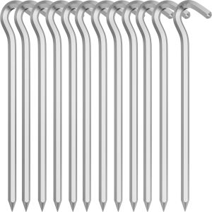 Eryi-12 Pièces Piquets De Tente, Sardines De Fixation Sol En Alliage D'aluminium, Sardine Tente Piquet Pour Tente De Camping, Jardin, Filet De Football - Neuf