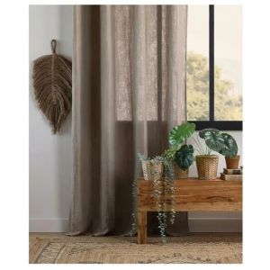 Rideau En Gaze De Coton 140 X 260 Cm Pop Colors Beige - Neuf