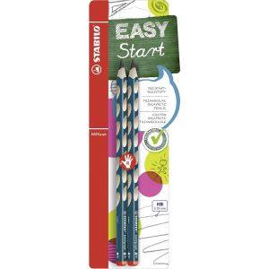 KALANKA-EASYgraph - Crayon graphite ergonomique - Blister x 2 crayons papier - HB - bleu ardoise - Droitier - Neuf