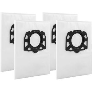 KAL-Kfi 487 Lot De 4 Sacs D'Aspirateur Pour Kärcher Wd4 Wd5 Wd6 Wd5P Wd6P Mv4 Mv5 Mv6 Sacs D'Aspirateur En Non-Tissé Pour Aspirateur Eau Et Poussière 2.863-006.0 Blanc - Neuf