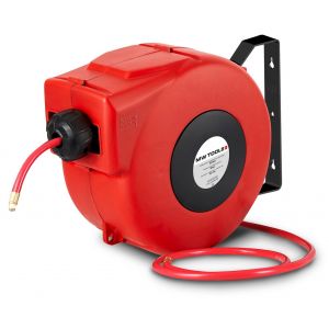 Enrouleur air 20 m &Oslash; 3/8 10 bars PP avec enroulement automatique et support mural pivotant MW Tools HAL01020CG - Neuf