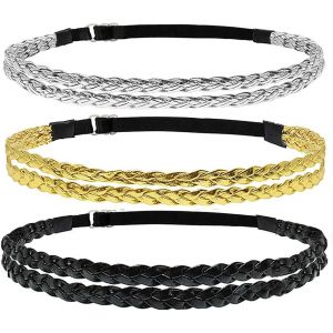 Headband Cheveux Femme Bandeau Cheveux Femme Noir Bandeau Fin Taille Unique - Headband Mariage Vintage - Look Original Boho. - Neuf