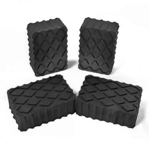 Lot de 4 blocs de caoutchouc pour cric de rampe ¿C Patins universels pour elevateur de voiture a ciseaux 120 x 80 x 40 mm - Neuf