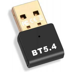 Adaptateur Bluetooth, 5.4 USB Dongle Bluetooth, Plug Play Cl&eacute; Bluetooth pour PC, Casque, Souris, Manette, Clavier, imprimantes, Smartphone, Tablette, Compatible avec Windows 11/10/8.1 - Neuf