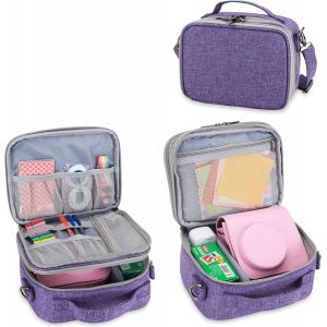 Bag Compatible with Instax Mini 9/8/11, Travel Case Compatible with Instax Mini 9/8/11 for Carrying Instant Cameras and Camera Accessories, Purple - Neuf