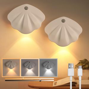 Veilleuse Led Rechargeable¿2 Pack Veilleuse Avec Détecteur De Mouvement¿3 Modes D'éclairage¿Bande Magnétique Adhésive¿Veilleuse Enfant Pour Chambre De Bébé, Couloir, Cuisine¿Escaliers. - Neuf