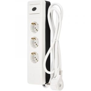 Multiprise Rev Combini, 3 Prises, Blanc/noir - Neuf