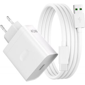 Chargeur Supervooc 45W Et 6A C&acirc;ble Usb C 1M Pour Oppo Reno 12 Fs 13 Fs 14 F,Usb C Chargeur Secteur Chargeur Rapide Pour Oppo A80 A60 A40 Reno 8T Find N3 N2 Flip Pour Realme 14T/14 Pro Lite/13/12/C75 - Neuf