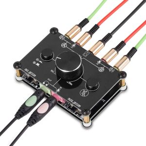 lbgwp60-Mini Commutateur Audio 2 Voies 3,5 Mm Avec Contrôle Du Volume Du Microphone - Neuf