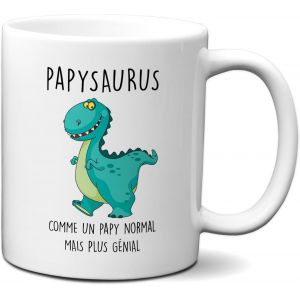 Eryi-Tasse Mug Cadeau Papy Dinosaure- Papysaurus- Original Drole Amusant Rigolo Anniversaire Homme - Neuf