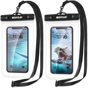 Kal-Lot De 2 Pochette Étanche Téléphone, Pochette Étanche Smartphone, Housse Étanche Smartphone Universel Pour Iphone 15 14 Plus 13 12 11 Xs Xr Samsung Huawei Xiaomi Sony - Up To 7.5 - Neuf
