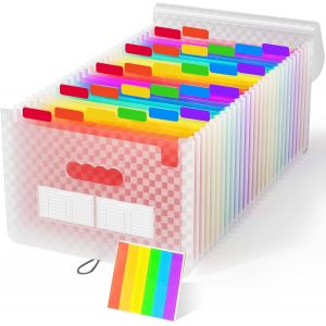 Trieur Document, 13 Compartiments Rangement Papier Dossiers Accord&eacute;on Organiseur Extensible A4 Classeur Trieur Avec Couvercle Et Onglets De Couleur Pour Papier Classement Papier Administratif - Neuf