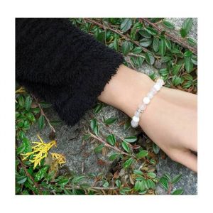 Bracelet En Perles De Jade Et Cristal Mink104/17 - Neuf