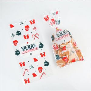 50 Pcs Bonbons de No&euml;l pour les Sacs de Nourriture, de No&euml;l Clair Sac Sacs-Cadeaux pour les Cookies au Chocolat, des Sacs en Plastique pour la Confiserie pour la F&ecirc;te de No&euml;l - Neuf