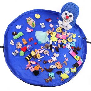 Tapis de jeu pour enfants de 150 cm de diam&egrave;tre (bleu), organiseur de jouets pliable pour b&eacute;b&eacute;, sac de rangement pour enfants de 60 pouces - Neuf