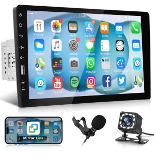 Autoradio 1 Din Avec Bluetooth Mains Libres Ios/Android Lien Miroir 9 Pouces Écran Tactile Autoradio Avec Bluetooth Fm Radio Usb/Aux/Eq Autoradio Avec Commande Au Volant + Caméra De Recul Mi[X1044] - Neuf