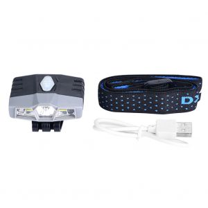 Hjlian Lampe Frontale A Led Avec Chargeur Usb, Ideale Pour La Peche Nocturne Ou Le Camping (Noir) - Neuf