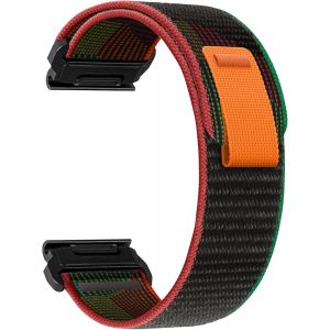 22Mm Quickfit Bracelet Pour Garmin Fenix E/Fenix 8 47Mm/7 Pro / 7/6 Pro / 6/5 Plus, Souple &Eacute;lastique Nylon Bracelet Pour Garmin Tactix 8 47Mm/Descent G2/Epix - Rouge Vert - Neuf