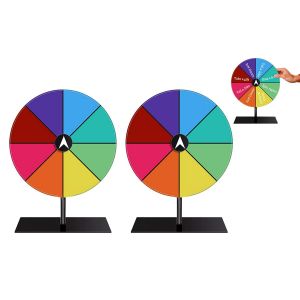 Lot de 2 roues de prix rotatives de table de 20 cm pour f&ecirc;tes, collectes de fonds, tombolas et &eacute;v&eacute;nements - Neuf