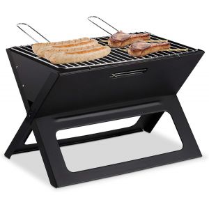 Ulteronixshop-Barbecue pliable, avec charbon et foyer, pour camping et pique nique;HlP 30x45,5x30cm. noir - Neuf