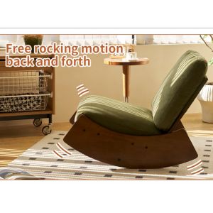 W5318P426167 - Un fauteuil de balan&ccedil;oir vert, confortable et &agrave; glissement, dot&eacute; d'un rev&ecirc;tement en tissu doux premium et d'un cadre en bois massif.Id&eacute;ale pour les chambres, les salons ou les pi&egrave;ces - Neuf