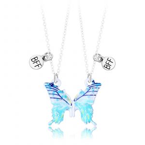 2x Bonne Chance Pour Papillon Pendentif Collier Cadeau De Noël Bijoux Personnalisés - Neuf