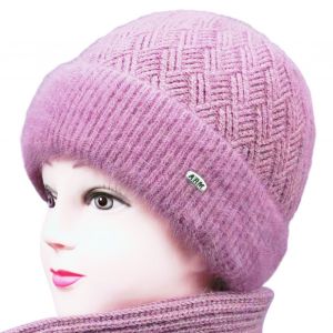 Chapeau D'hiver En Laine Pour Personnes Âgées D'âge Moyen, Doublure Polaire, Bonnet Épais Pour Maman, Chaud, Tricoté Pour Grand-Mère-Rose - Neuf