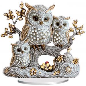 Ayuhr-Diamond Painting Ornement De Table Diamant Painting Décoration De Table Peinture Diamant Ornement De Bureau Diamond-Painting Sur Socle Point De Croix Kit Broderie Puzzle Hibou - Neuf