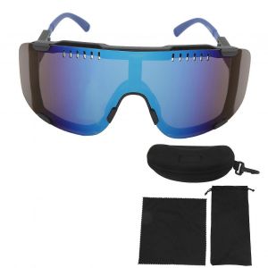 Lunettes De Cyclisme R&eacute;sistant Aux Uv Coupe-Vent Tr Cadre Lunettes De Soleil De Moto Pour Les Sports De Plein Air Noir Et Bleu - Neuf