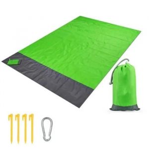 Tapis de Plage Imperméable Camping Couverture de Pique-Nique Anti Sable Pliable Portable pour Plage Pique-Nique Jard-Vert-210x200cm - Neuf