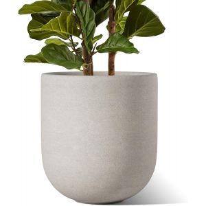 ASFASFq-Pot de Fleurs 30 cm, Pot d'Intérieur et d'Extérieur en Céramique, Grand Bac à Fleurs pour la Maison, Le Jardin et Le Bureau, Pot avec Trou de Drainage, Gris - Neuf