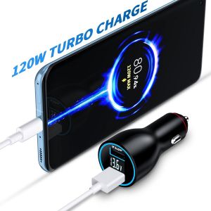 120w Chargeur Voiture Rapide Pour Redmi Note12 Pro+ 13 Pro 11 11s 12c,Chargeur Turbo Allume Cigare Usb Avec Câble Usb C Charge Turbo Pour Xiaomi 14 Ultra 13pro 12t Pro Poco X5 Pro X6 Pro F4 Gt F5 Pr - Neuf