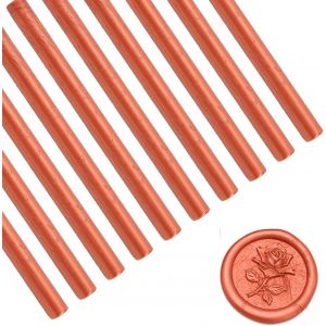10 Pcs B&acirc;ton De Cire &Agrave; Cacheter 10 Cm Rouge Totem Feu Manuscrit B&acirc;tons De Sceau De Cire B&acirc;tons De Colle Thermofusible Enveloppes D&eacute;cor Pistolet &Agrave; Colle B&acirc;tons De Cire &Agrave; Cacheter(Rouge Dor&eacute;) - Neuf