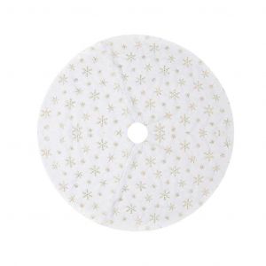 Jupe de sapin de No&euml;l &agrave; paillettes flocons de neige, tapis de d&eacute;guisement, accessoires de d&eacute;coration pour la maison et les f&ecirc;tes de No&euml;l, blanc - Neuf