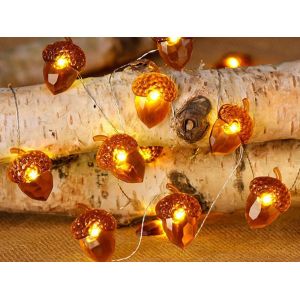 Guirlande Lumineuse Citrouille &Agrave; 30 Led Avec T&eacute;l&eacute;commande Et Minuterie - Neuf