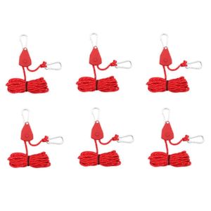 6pcs 4mm Tente De Camping Arrimage Corde Tendeur Fixation Rouge - Neuf