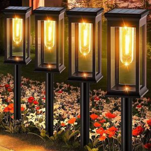 8 Lumières Lampe Solaire Exterieur Jardin, 800mah Étanchéité Ip65 Lumiere Solaire Exterieur, Lampes Solaires À Allumage Automatique Pour L'extérieur, Lampes Solaires Pour Allées Extérieures, Jardin - Neuf